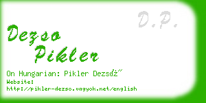 dezso pikler business card